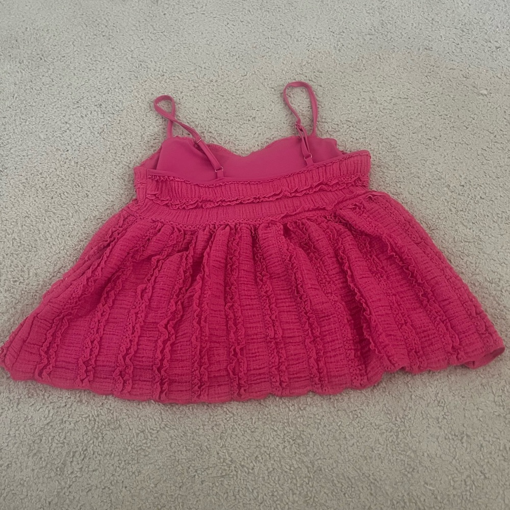 Pink Ruffled crop top - Picture 2 of 2